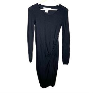 Max Studio Black long sleeved casual knit sweater dress size small S B178